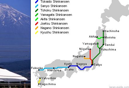 Réseau ferroviaire du Bullet Train ou Shinkansen
