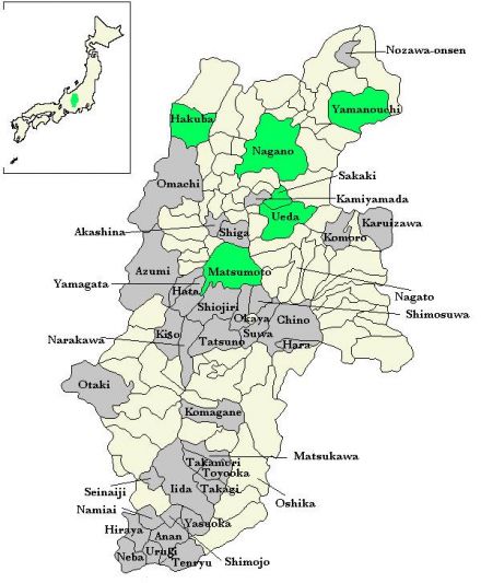 La préfecture de Nagano à la carte